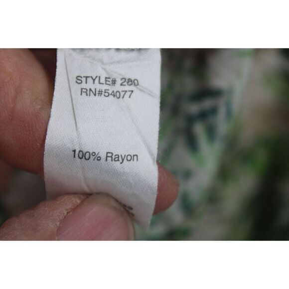 CAbi Leaf Print Dress Faux Wrap V-Neck Women's Size M Style # 280 - Picture 7 of 7